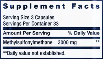 MSM (Life Extension) Supplement Facts