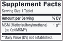 MSM 1000 mg (nature's way) supplement facts