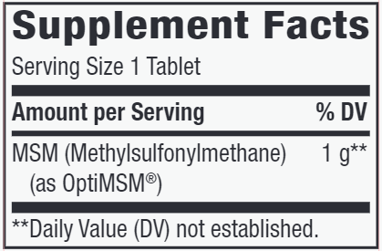 MSM 1000 mg (Nature's Way) Supplement Facts