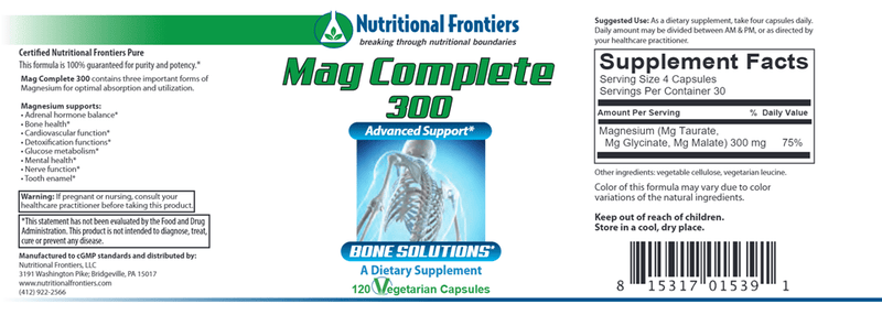 Mag Complete (Nutritional Frontiers) Label