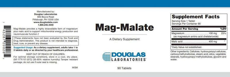 Mag-Malate (Douglas Labs)  Label