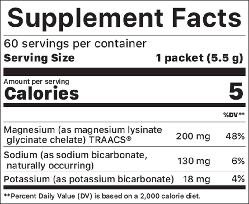 MagSoothe Tart Rasp/Lem 60 Packets (Jigsaw Health) Supplement Facts