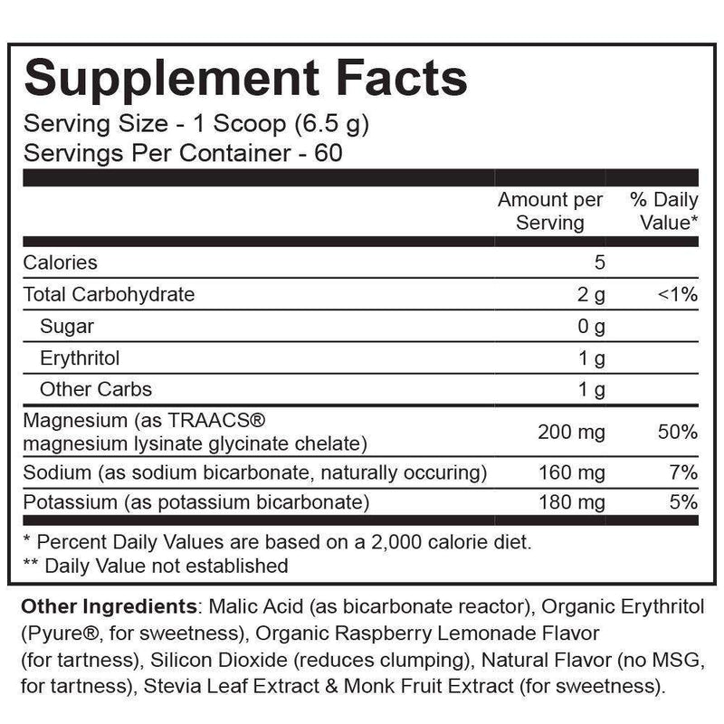 MagSoothe Tart Raspberry Lemonade (Jigsaw Health) Supplement Facts