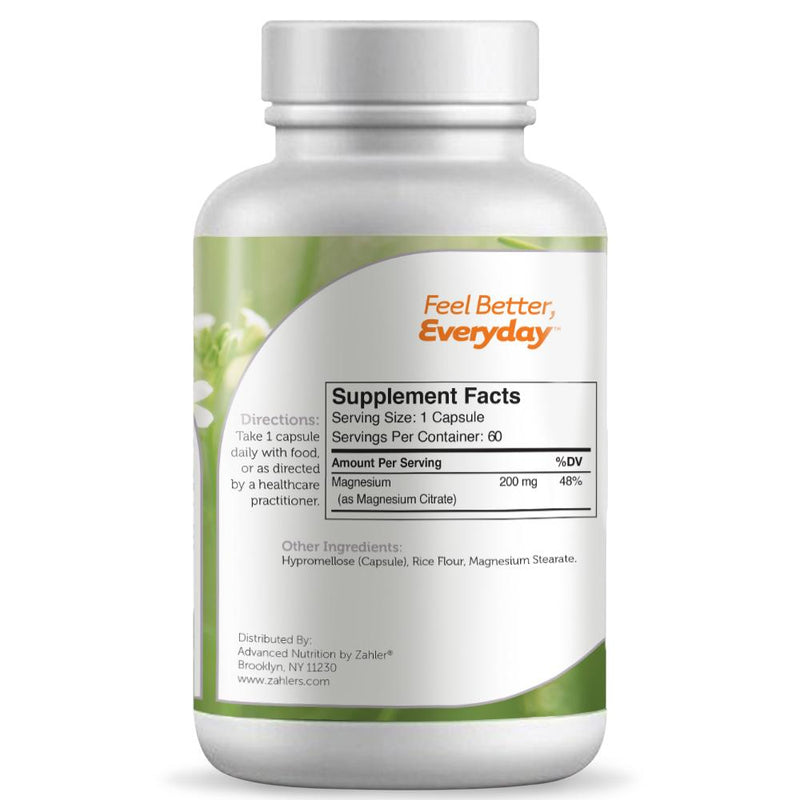 Magnesium Citrate (Advanced Nutrition by Zahler) Side 2