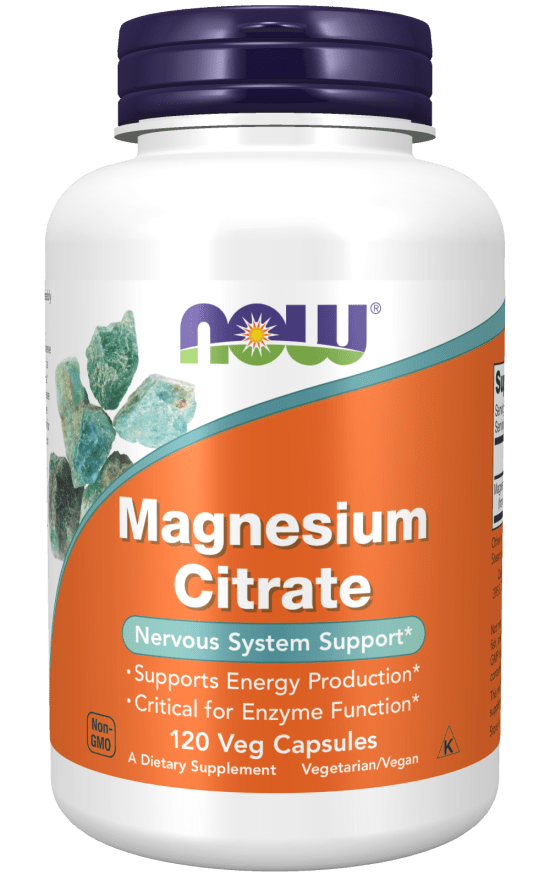 Magnesium Citrate Veg Capsules (NOW) Front