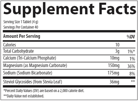 Magnesium Effervescent Tablets Trace Minerals Research supplement facts