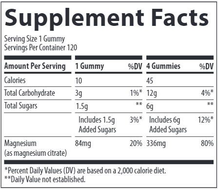 Magnesium Gummies Watermelon Trace Minerals Research supplement facts