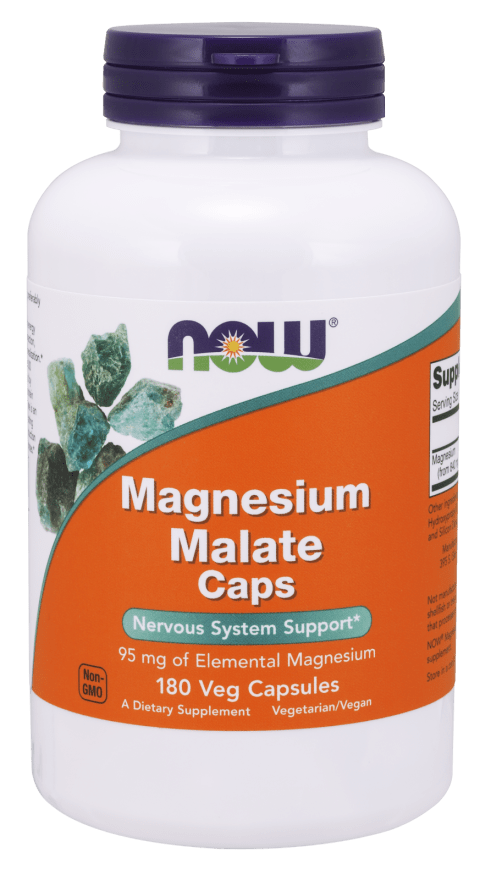 Magnesium Malate Caps (NOW) Front