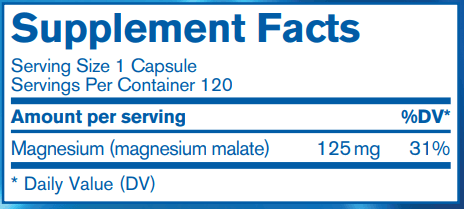 Magnesium Malate Pharmax Supplement Facts
