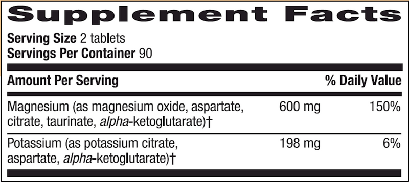 Magnesium Potassium Aspartate (Country Life) Supplement Facts
