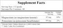 magnesium-potassium taurate (ecological formulas) supplement facts