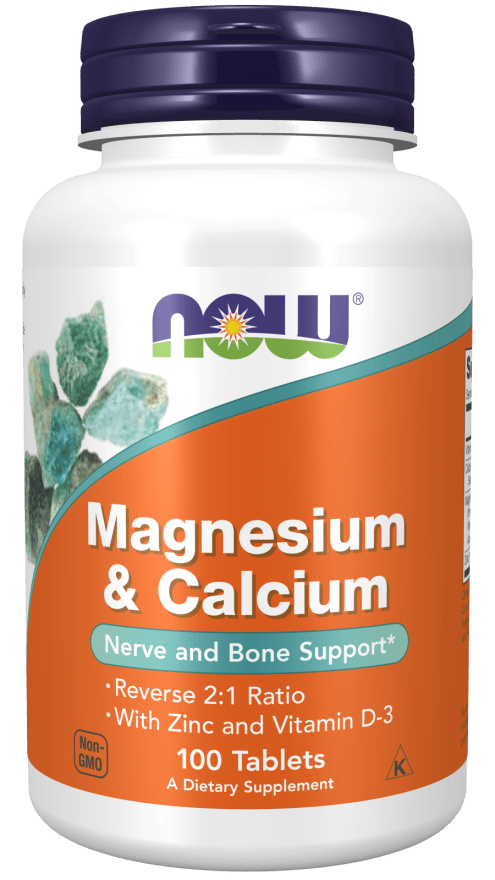 Magnesium & Calcium 2:1 Ratio (NOW) Front