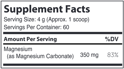 Magnesium 350 (Advanced Nutrition by Zahler) Supplement Facts