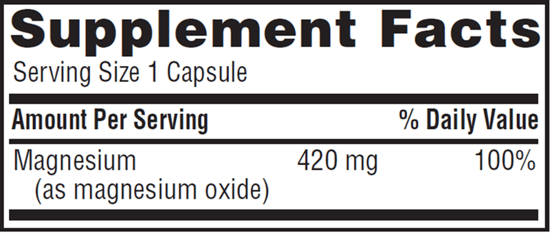 Magnesium Caps Twinlab Supplement Facts