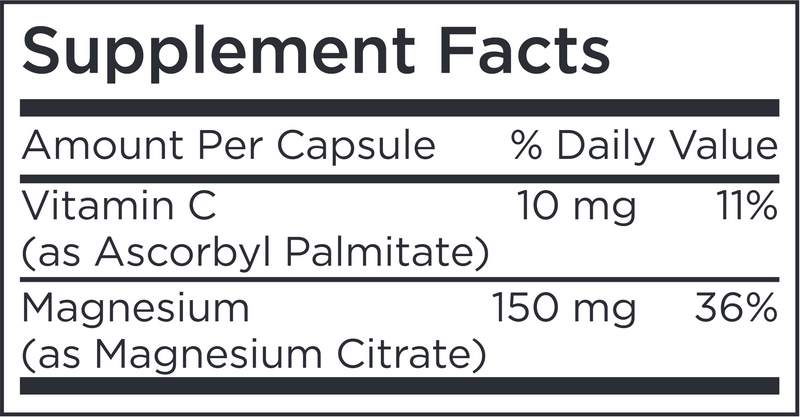 Magnesium Citrate (Metabolic Maintenance) 120ct Supplement Facts