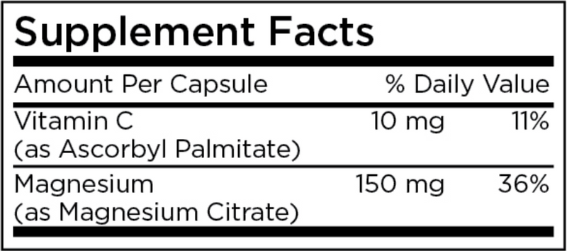 Magnesium Citrate (Metabolic Maintenance) Supplement Facts