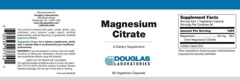 Magnesium Citrate Douglas Labs 90 Caps