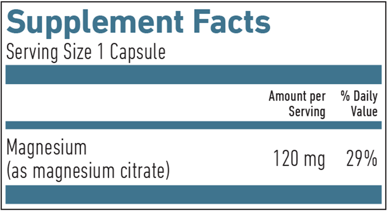 Magnesium Energized 120 mg Biogena Supplement Facts