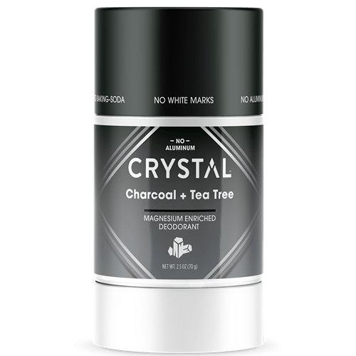 magnesium enriched charcoal & tea tree deodorant stick (crystal)