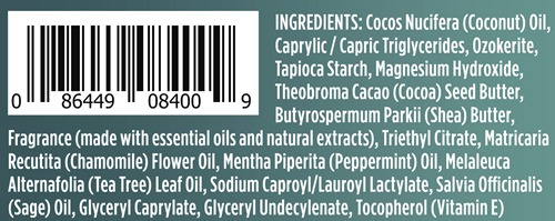 Magnesium Enriched Cucumber & Mint Deodorant Stick (Crystal) Ingredients