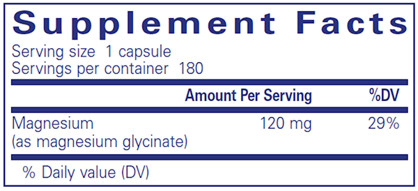 Magnesium Glycinate - (Pure Encapsulations) 180ct supplement facts