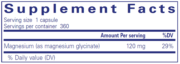 Magnesium Glycinate - (Pure Encapsulations) 360ct supplement facts