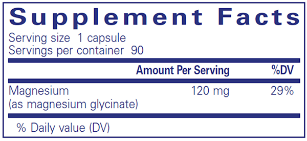 Magnesium Glycinate - (Pure Encapsulations) 90ct supplement facts