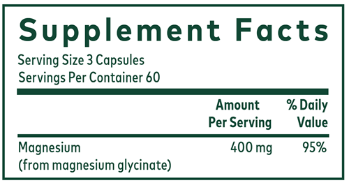 magnesium glycinate 400 gaia herbs pro supplement facts