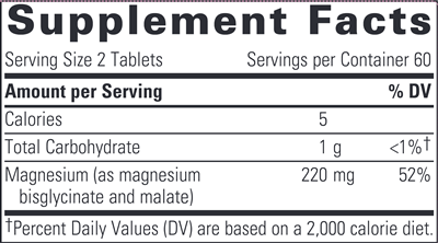 Magnesium Glycinate Plus (Integrative Therapeutics) Supplement Facts