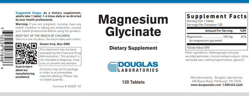 Magnesium Glycinate Douglas Labs 120 Tablets