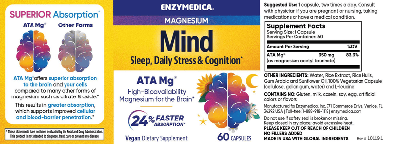 Magnesium Mind (Enzymedica) Label