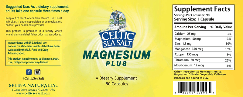 Magnesium Plus (Celtic Sea Salt) Label