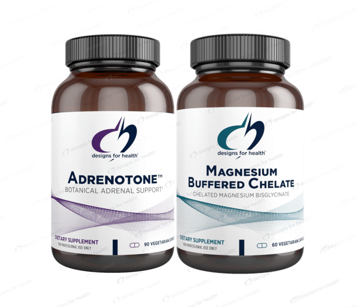 magnesium + adrenal support duo designs for health