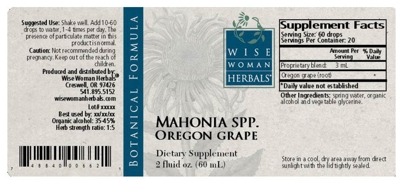 Mahonia Oregon grape 2oz Wise Woman Herbals products