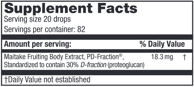 Maitake D Fraction (standard) (Mushroom Wisdom, Inc.) 60ml Supplement Facts