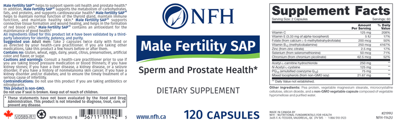 Male Fertility SAP (NFH Nutritional Fundamentals) Label