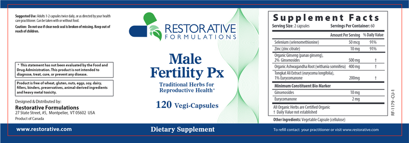 Male Fertility Px (Restorative Formulations) Label