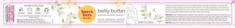 belly butter burts bees label
