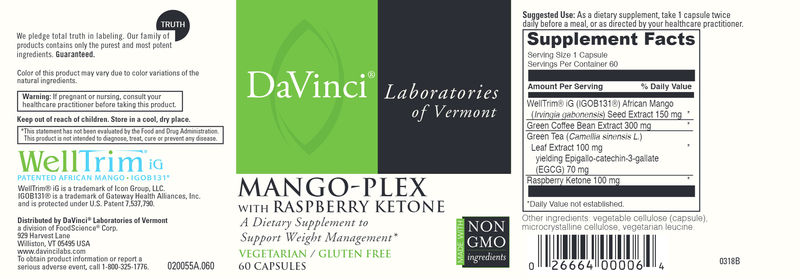 Mango Plex DaVinci Labs Label