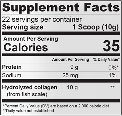 Marine Collagen (Zint Nutrition) Supplement Facts