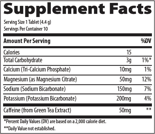 Max-Hydrate Energy 8ct (Trace Minerals Research) Supplement Facts