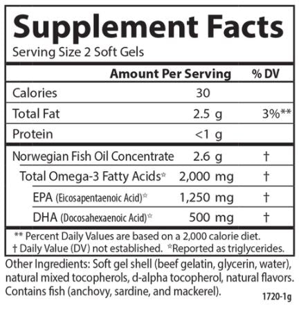 maximum omega 2000 carlson labs supplement facts