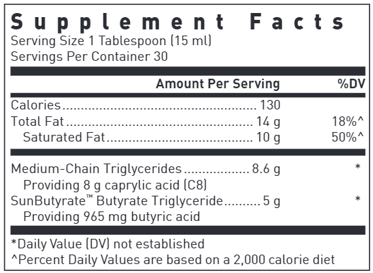 Mct Butyrate Liquid Douglas Labs supplement facts