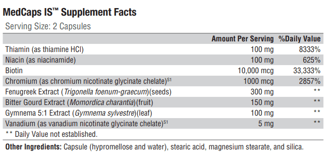 MedCaps IS (Xymogen) Supplement Facts