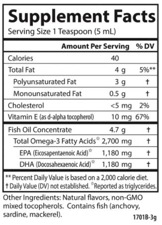 MedOmega Fish Oil 2700 mg (Carlson Labs) Supplement Facts