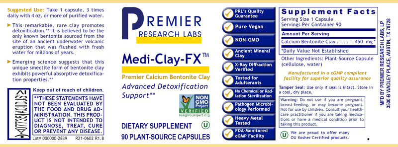 Medi-Clay-FX (Premier Research Labs) Label