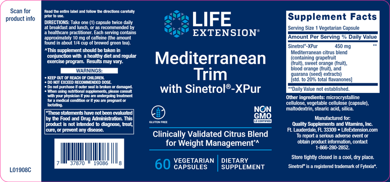Mediterranean Trim with Sinetrol®-XPur (Life Extension) Label