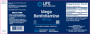 mega benfotiamine (life extension) label