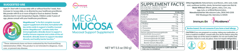 Mega Mucosa (Microbiome Labs) Label