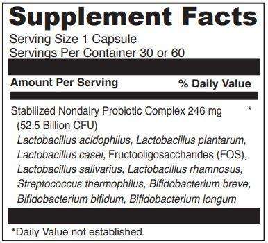 Mega Probiotic Nd 50 - 60 Capsules (DaVinci Labs) Supplement Facts